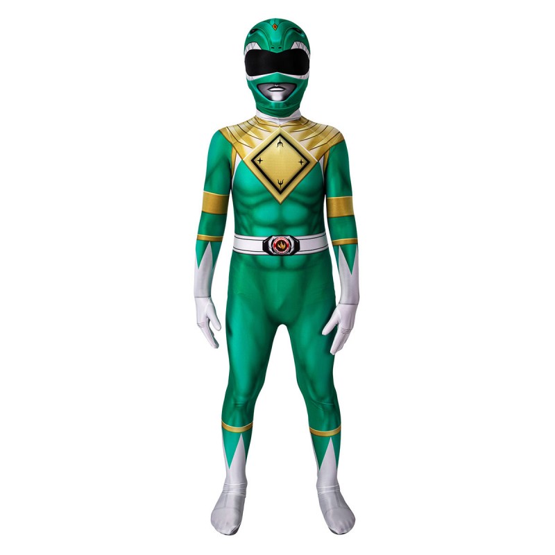 Kyoryu Sentai Zyuranger Burai Power Ranger Cosplay Costumi per bambini Verde Lycra Spandex Tute per bambini Carnevale Halloween