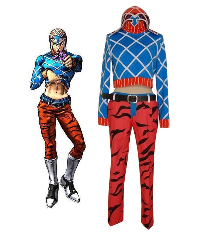 Costume Carnevale Costume bizzarro di JoJo per la bizzarra avventura del vento dorato Guido Mista Costume Carnevale Carnevale Halloween