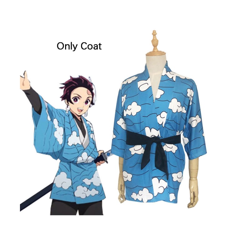 Costume Carnevale Demon Slayer Kimetsu No Yaiba Kamado Tanjirou Urokodaki Sakonji Kimono Solo anime Costumi Cosplay Carnevale Halloween