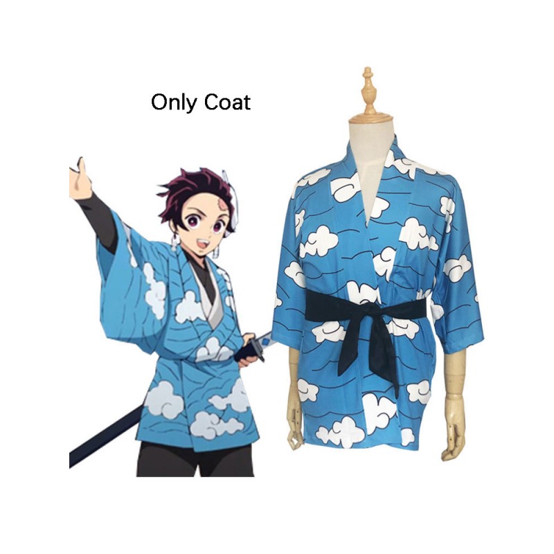 Costume Carnevale Demon Slayer Kimetsu No Yaiba Kamado Tanjirou Urokodaki Sakonji Kimono Solo anime Costumi Cosplay Carnevale Halloween