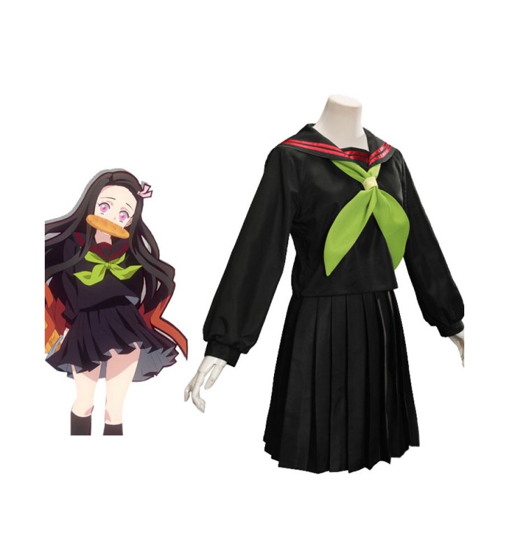 Demon Slayer: Kimetsu no Yaiba scuola media e superiore! Kimetsu Academy Story Kamado Nezuko Costume da marinaio Set Carnevale Halloween
