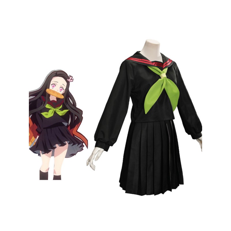 Demon Slayer: Kimetsu no Yaiba scuola media e superiore! Kimetsu Academy Story Kamado Nezuko Costume da marinaio Set Carnevale Halloween