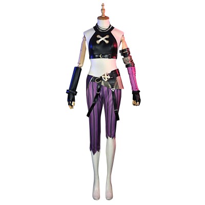 Arcane League Of Legends Jinx Purple Game Costumi Cosplay Set completo Carnevale