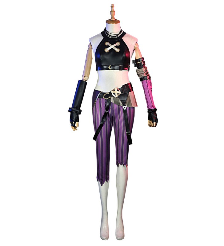 Arcane League Of Legends Jinx Purple Game Costumi Cosplay Set completo Carnevale