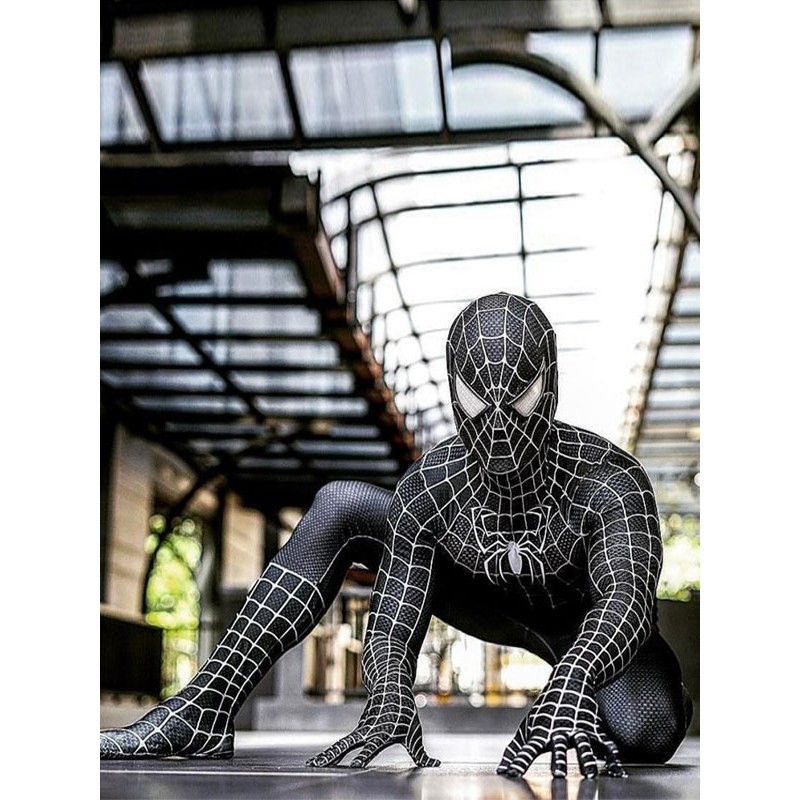 Spider Man Cosplay Symbiotes Spider Man Cosplay Suit Versione cinematografica Carnevale Halloween