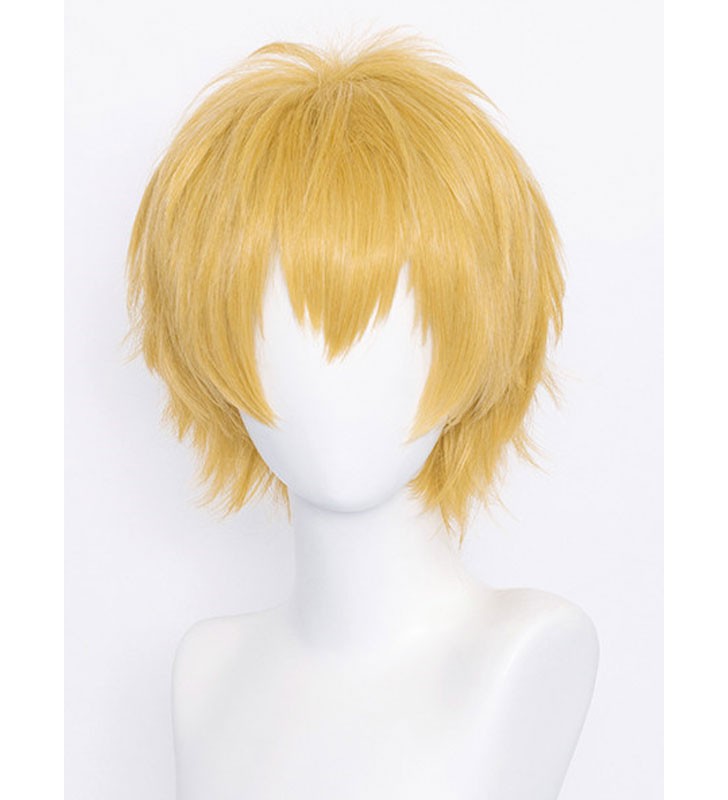 Chainsaw Man Denji Giallo Parrucca Cosplay Fibra resistente al calore Liscio Parrucche Cosplay Anime giapponesi Carnevale Halloween