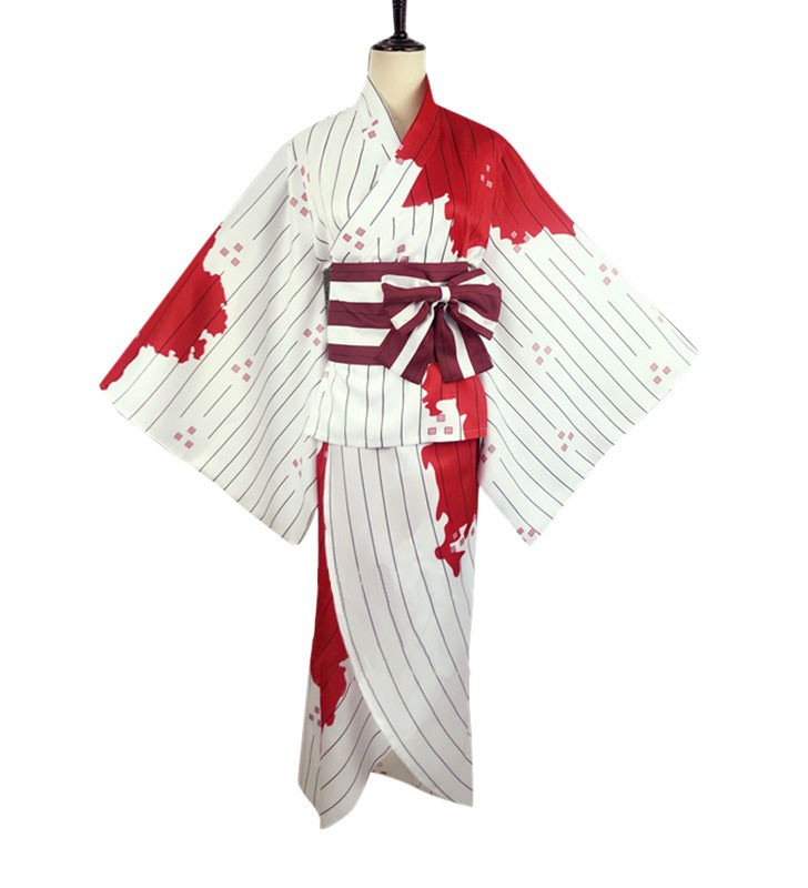 Anime Demon Slayer Kimetsu No Yaiba Kamado Nezuko Stampato Vestito Delle Donne Kimono Costumi Cosplay Carnevale Halloween