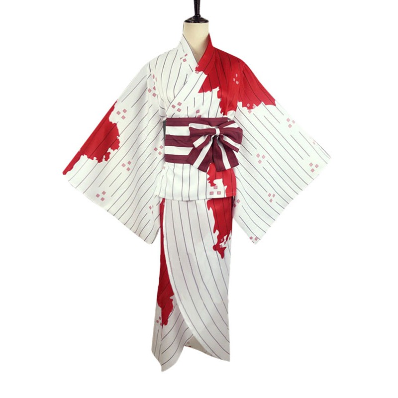 Anime Demon Slayer Kimetsu No Yaiba Kamado Nezuko Stampato Vestito Delle Donne Kimono Costumi Cosplay Carnevale Halloween
