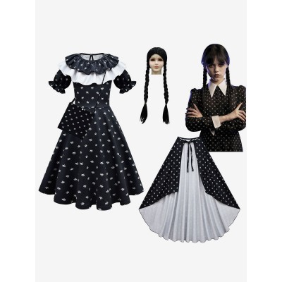 The Addams Family TV Cosplay Mercoledì Kid Cosplay Abiti Carnevale Halloween